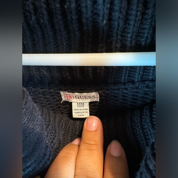 Guess Women's Medium Sweater Zip Cowl Neck Pullover Tunic Long Sleeve Heavy Knit - Picture 6 of 16